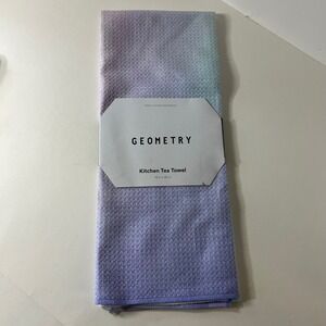 Geometry Kitchen Tea Towel Pastel Ombre Purple Blue Recycled Geoweave 18x30 NEW